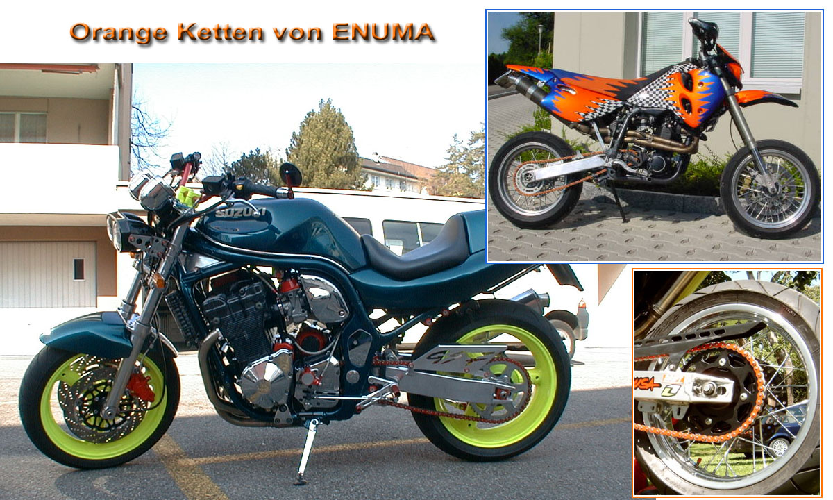 Schliessen von Suzuki-Bandit_KTM-SC-640_orange-ENUMA-SRX-Kette.jpg