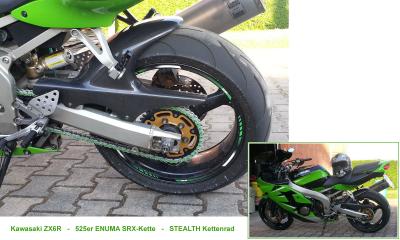 Klick für Originalgröße :SRX-Kettensatz-Kawasaki-ZX6R_STEALTH-Kettenrad_Biechele.jpg