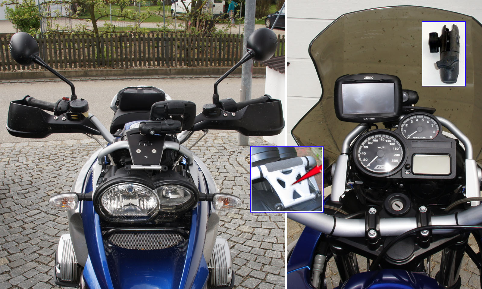 Motorrad Reiter Aluminium GPS Navigation Telefon Halter Gestell F BMW R1200GS